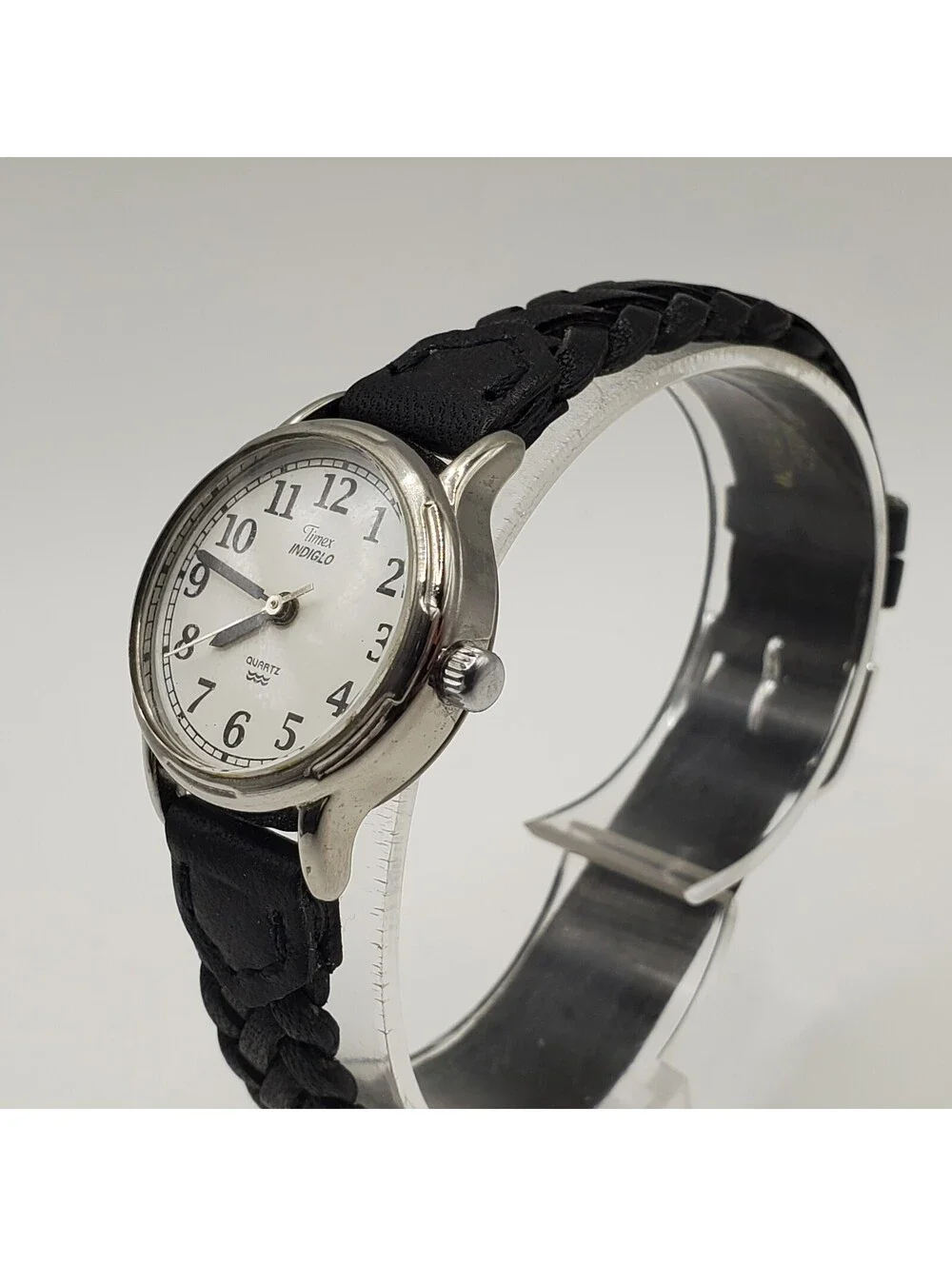 Timex Indiglo Womens Watch 23mm White Dial Silver Tone New Battery